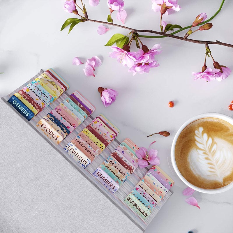 Floral Bible Tabs 66 Peel-and-Stick