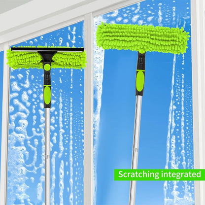 425 cm 2 in 1 Retractable Window Cleaning Brush & Scraper Set