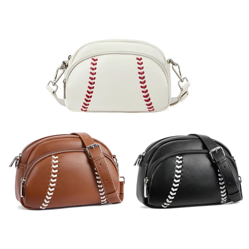 Baseball shaped shoulder bag