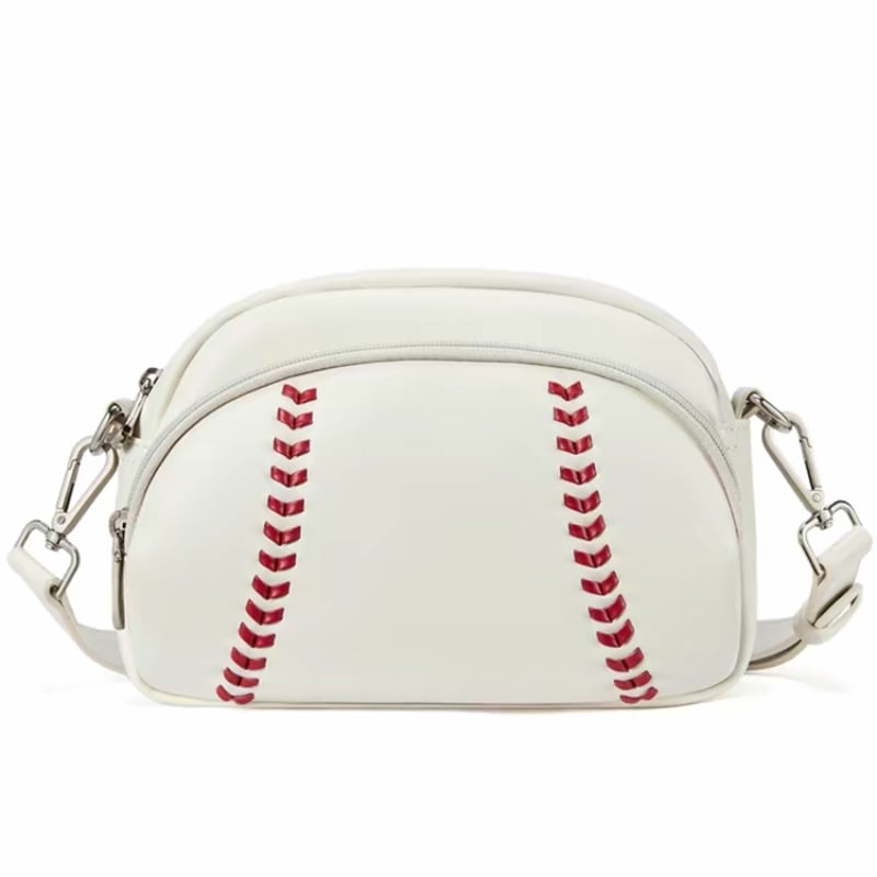 Baseball shaped shoulder bag