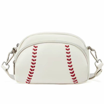 Baseball shaped shoulder bag