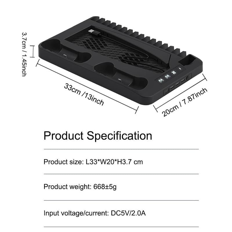 Base Cooling Bracket for Dual PS5 Controller