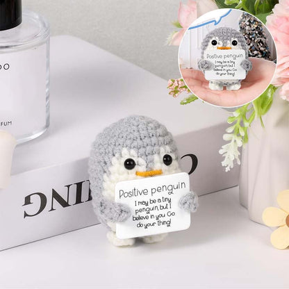 Wool Crochet Penguin Figurine