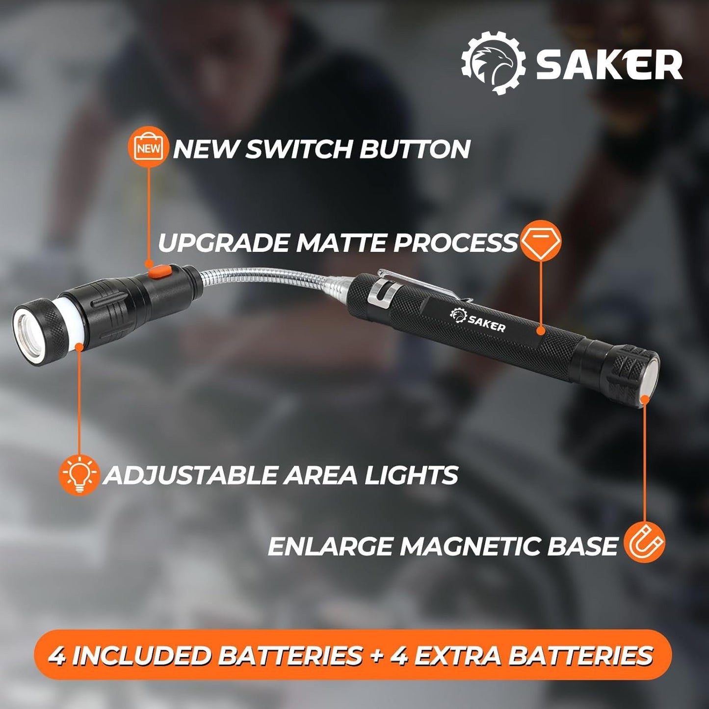 Saker LED Magnetic Pickup Tool
