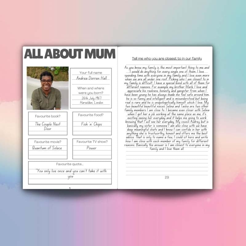 Mom, Tell Me Everything Memory Journal