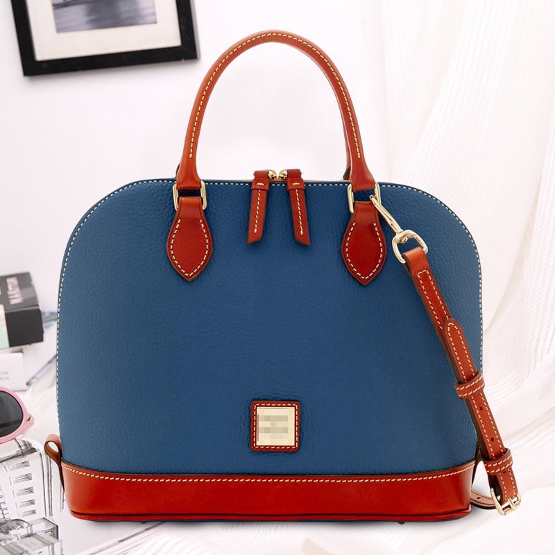 Pebble Leather Zip Zip Satchel