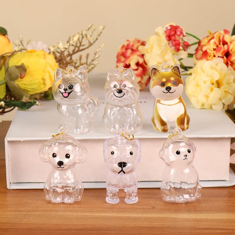 A cute puppy-shaped fur storage keychain