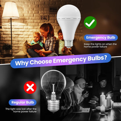 Emergency Rechargeable LED Light Bulbs 4pack