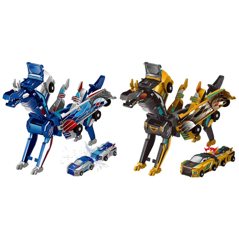 2-in-1 Magnetic Cars That Transform into Flying Dragon and Unicorn