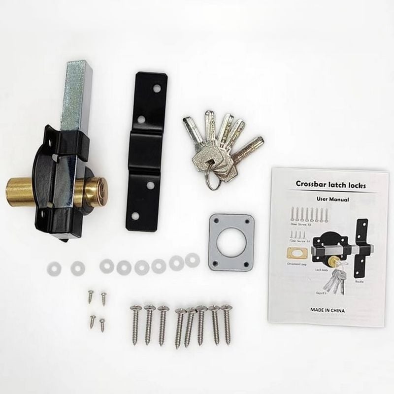 Garden gate spring crossbar lock