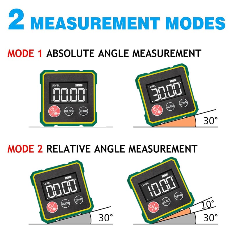 0-360°(4 * 90°) Digital Angle Finder Level Magnetic Electronic Gauge Inclinometer Protractor Tool