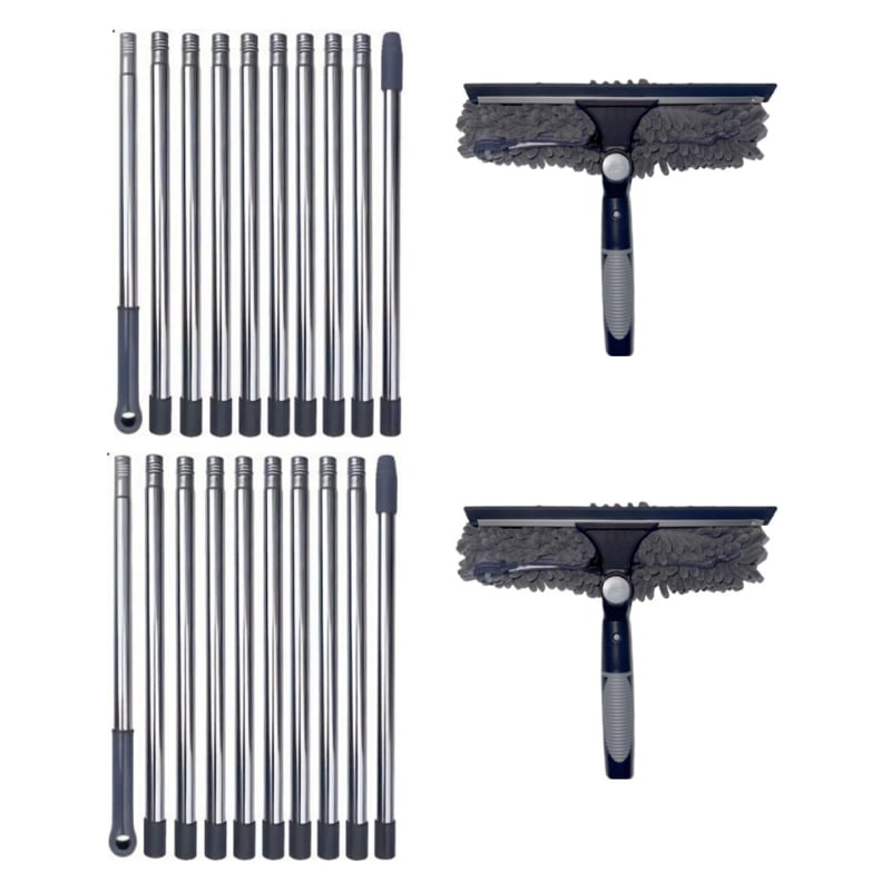 425 cm 2 in 1 Retractable Window Cleaning Brush & Scraper Set