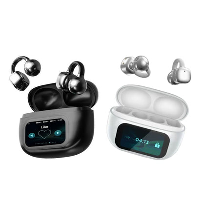 Auriculares inalámbricos con clip y pantalla táctil LCD a todo color