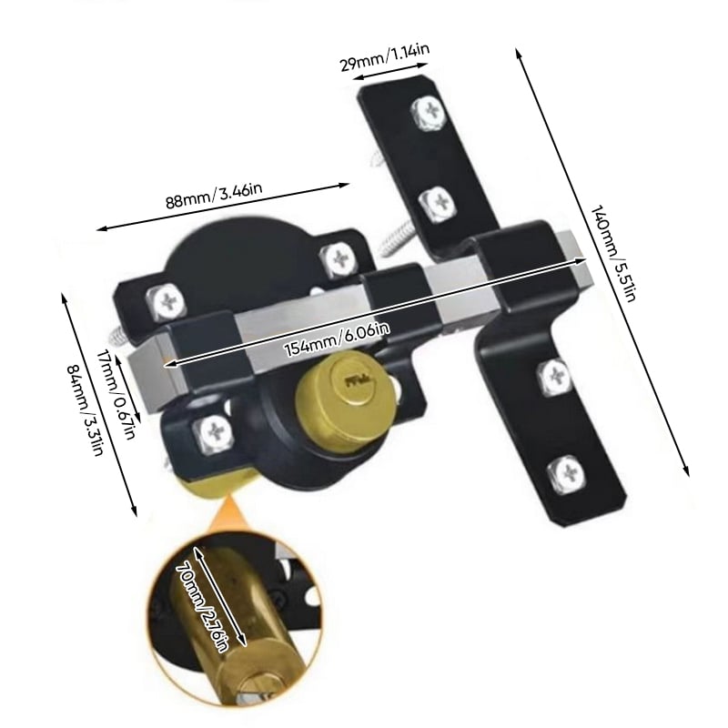 Garden gate spring crossbar lock