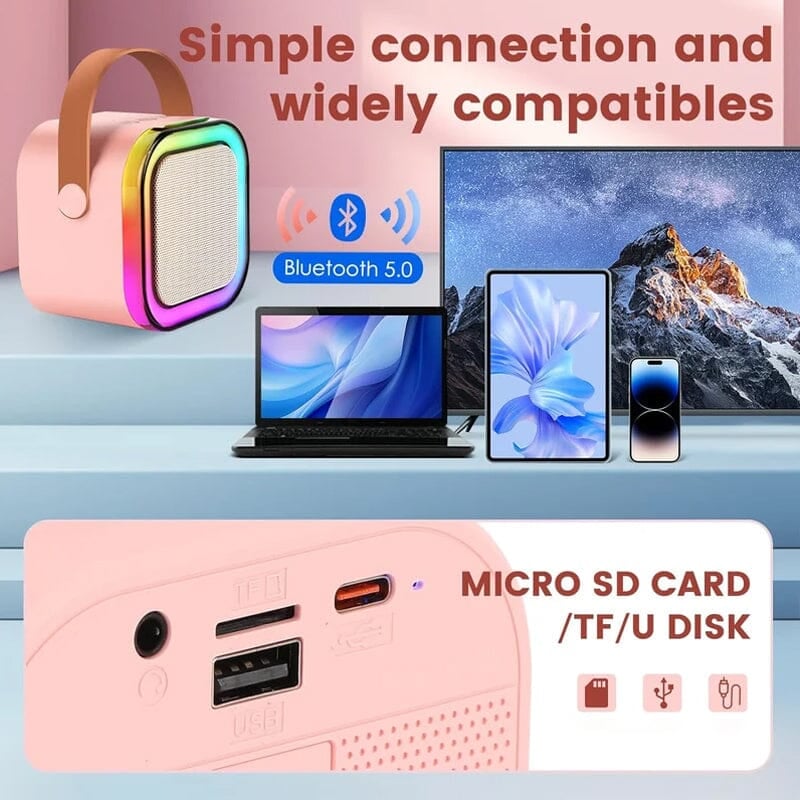 ✨Mini Karaoke Machine with Wireless Microphones