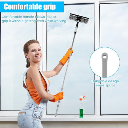 425 cm 2 in 1 Retractable Window Cleaning Brush & Scraper Set