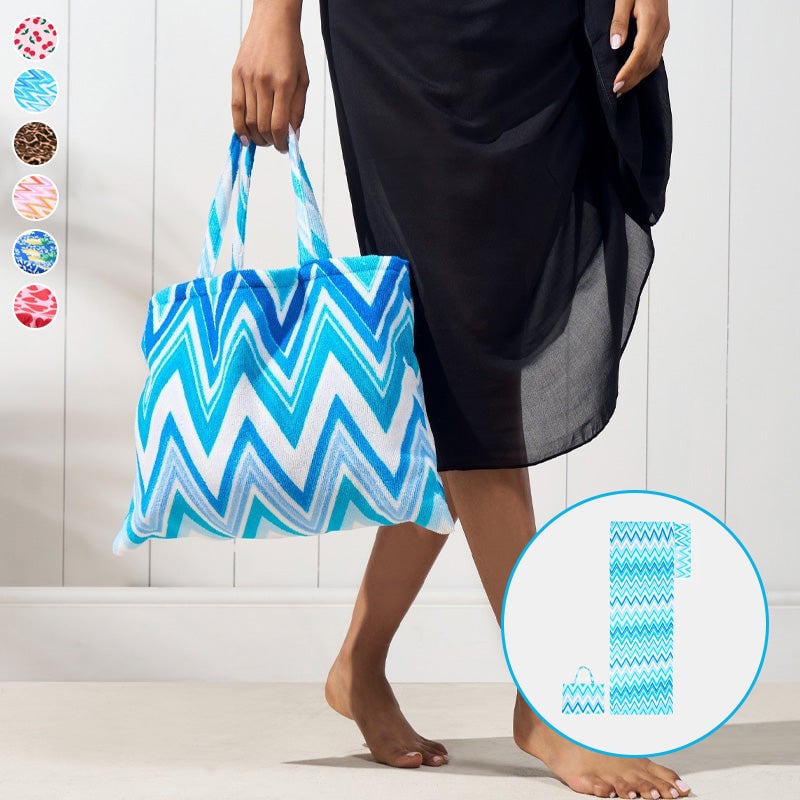 Toalla para tumbona con bolsillos para guardar en una bolsa