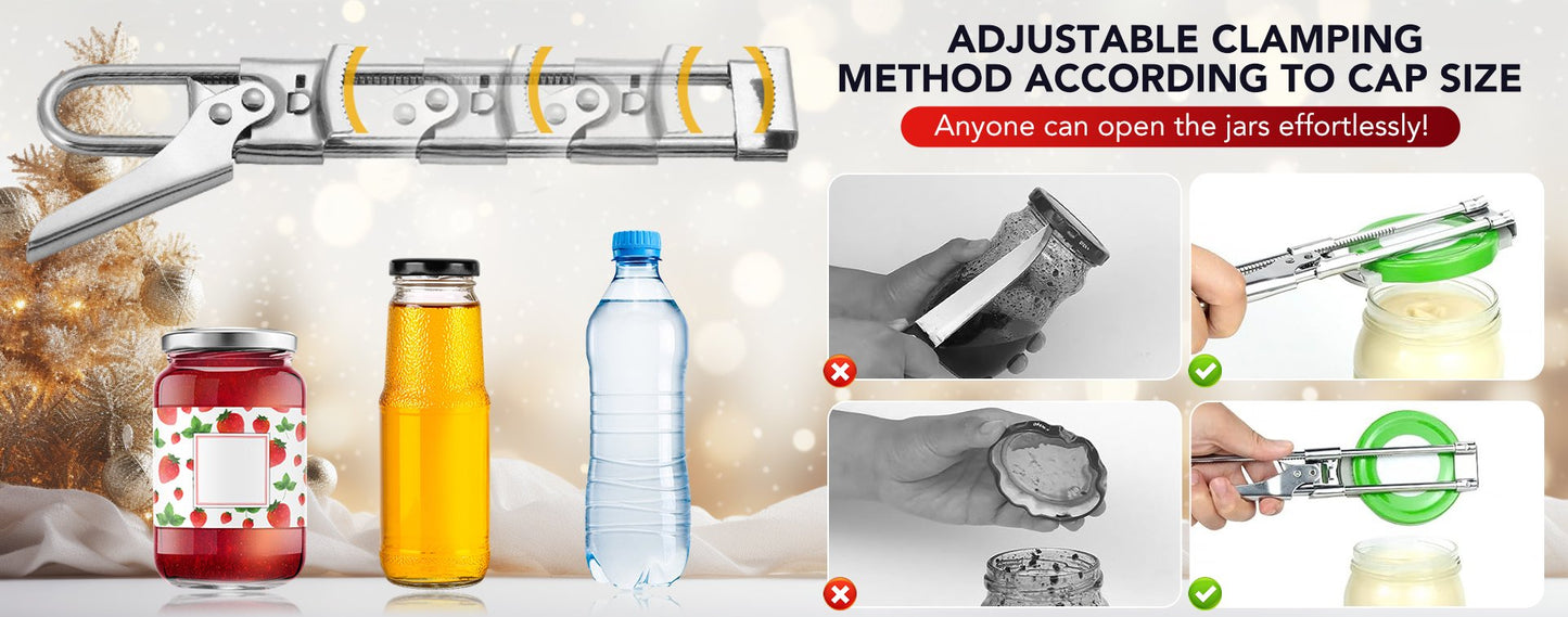 💥Adjustable Jar & Bottle Opener Multifunctional Stainless Steel Can Opener💥