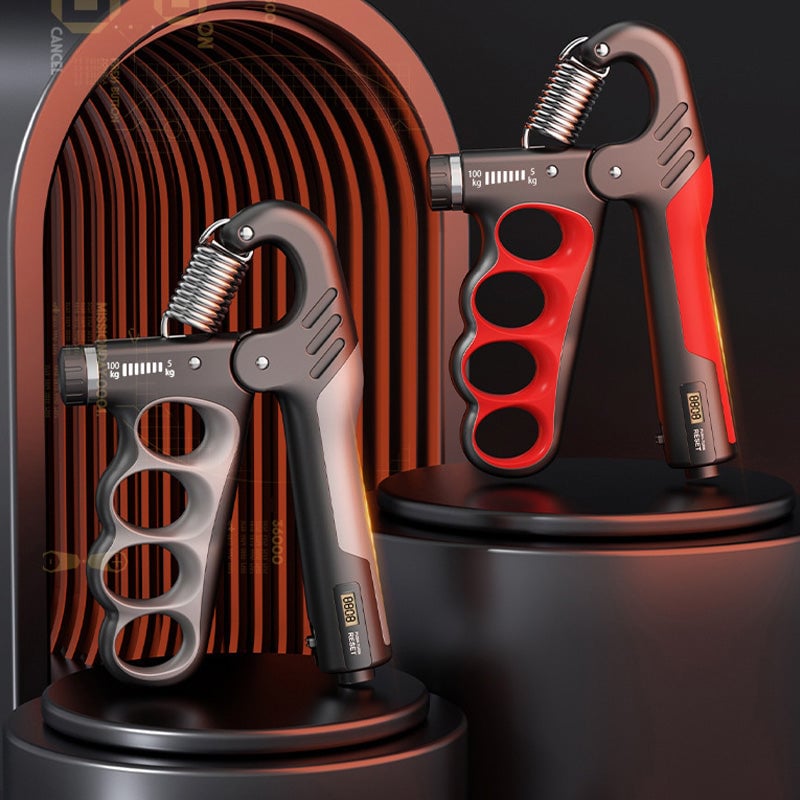 Adjustable electronic counting strength grip