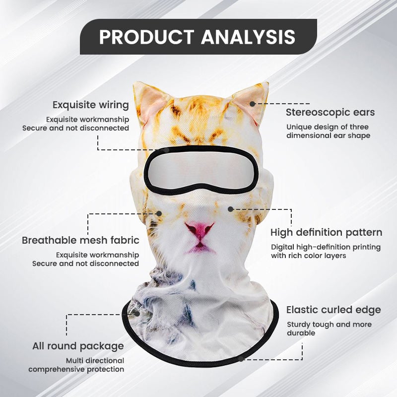 Sunscreen Outdoor 3D Cat Pattern Face Mask