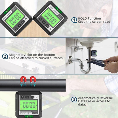 0-360°(4 * 90°) Digital Angle Finder Level Magnetic Electronic Gauge Inclinometer Protractor Tool