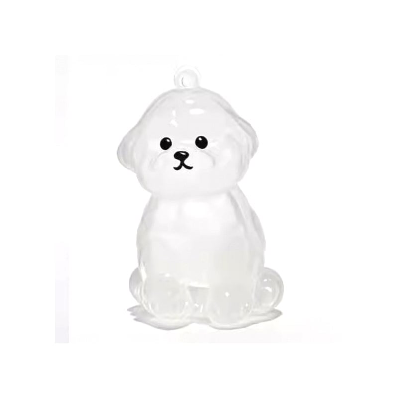 A cute puppy-shaped fur storage keychain