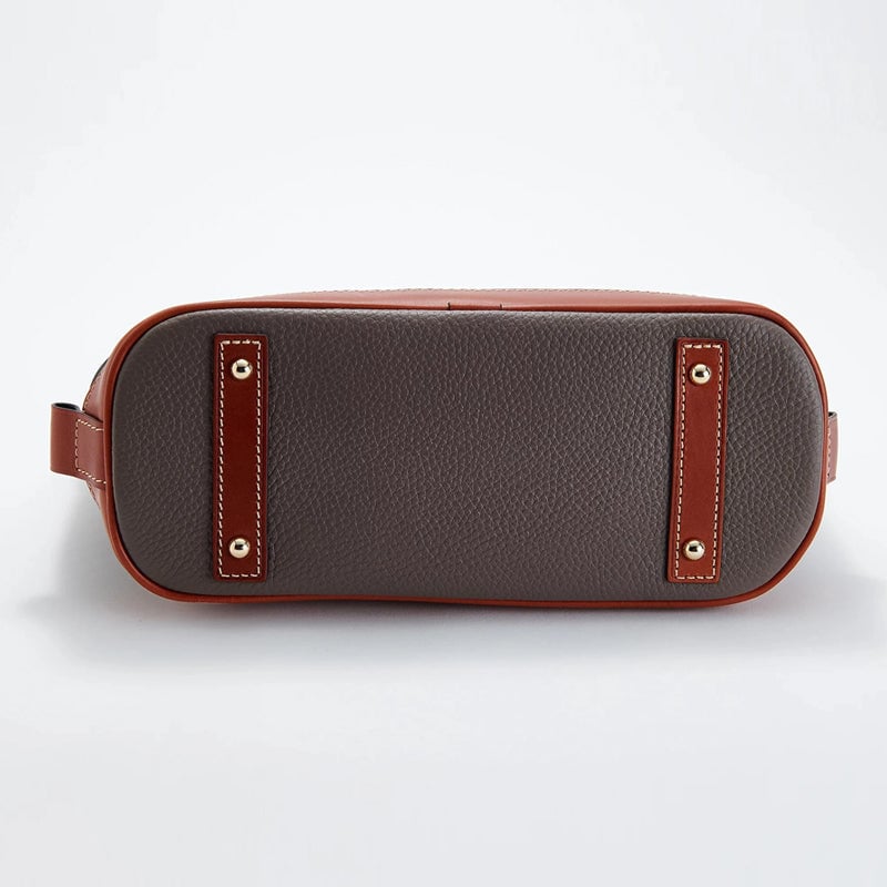 Pebble Leather Zip Zip Satchel