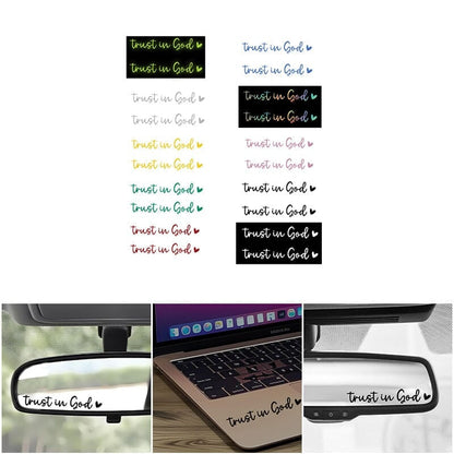 Letter & Heart Pattern Car Rearview Mirror Sticker