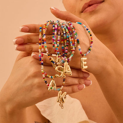 Letter Beaded Necklace