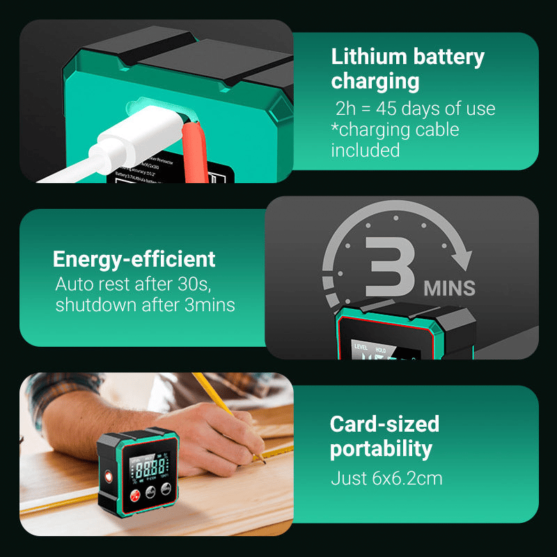 Magnetic Digital Angle Finder with Electronic Laser