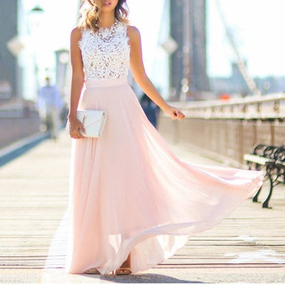 New Hollow Out Beach Boho Maxi Vacation Dress.WH